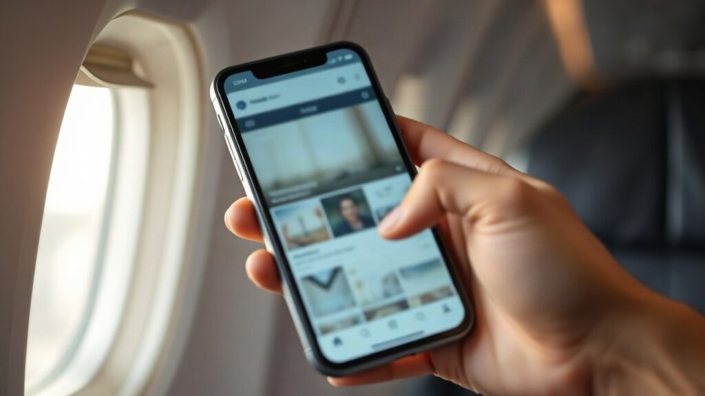 Eine Hand hält ein Smartphone mit einer Social-Media-App, sinnbildlich für Georginas Instagram-Pause – Symbolbild, KI-erzeugt
