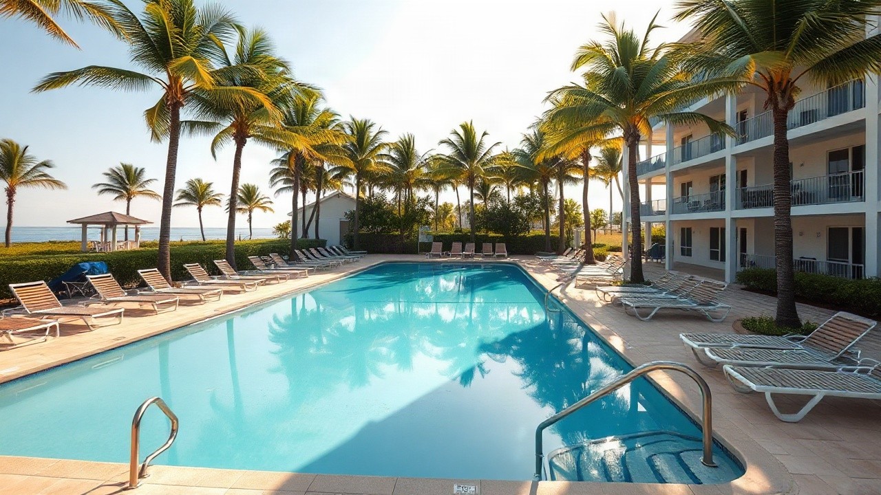 Ein sonniger Poolbereich in Florida steht sinnbildlich für den Familienurlaub, bei dem Jessie James Decker mit ihrer Familie für Aufsehen sorgte – Symbolbild, KI-erzeugt