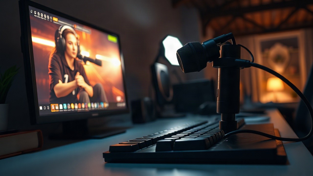 Ein verlassenes Streaming-Setup mit Tastatur und Mikrofon erinnert an die Twitch-Karriere von Manuel Otto – Symbolbild, KI-erzeugt
