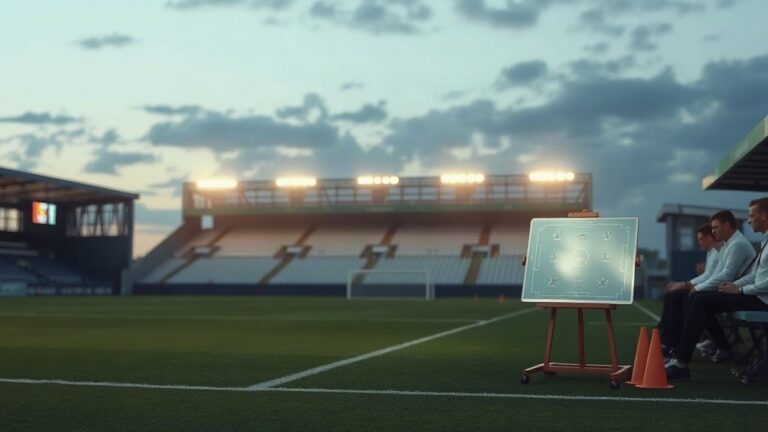 Ein leeres Trainingsgelände mit Taktiktafel steht symbolisch für die neue Vertragsphase von Niko Kovac bei Borussia Dortmund – Symbolbild, KI-erzeugt
