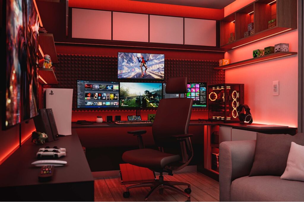 Ein Streaming-Setup mit Ringlicht und Mikrofon steht sinnbildlich für die Social-Media-Karriere von Promi-BB Nina abseits des Reality-TV – Foto: Setupx3D / Pixabay